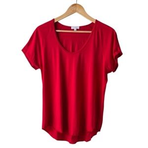 Wilfred Red Scoop Neck Short Sleeve Top Size L